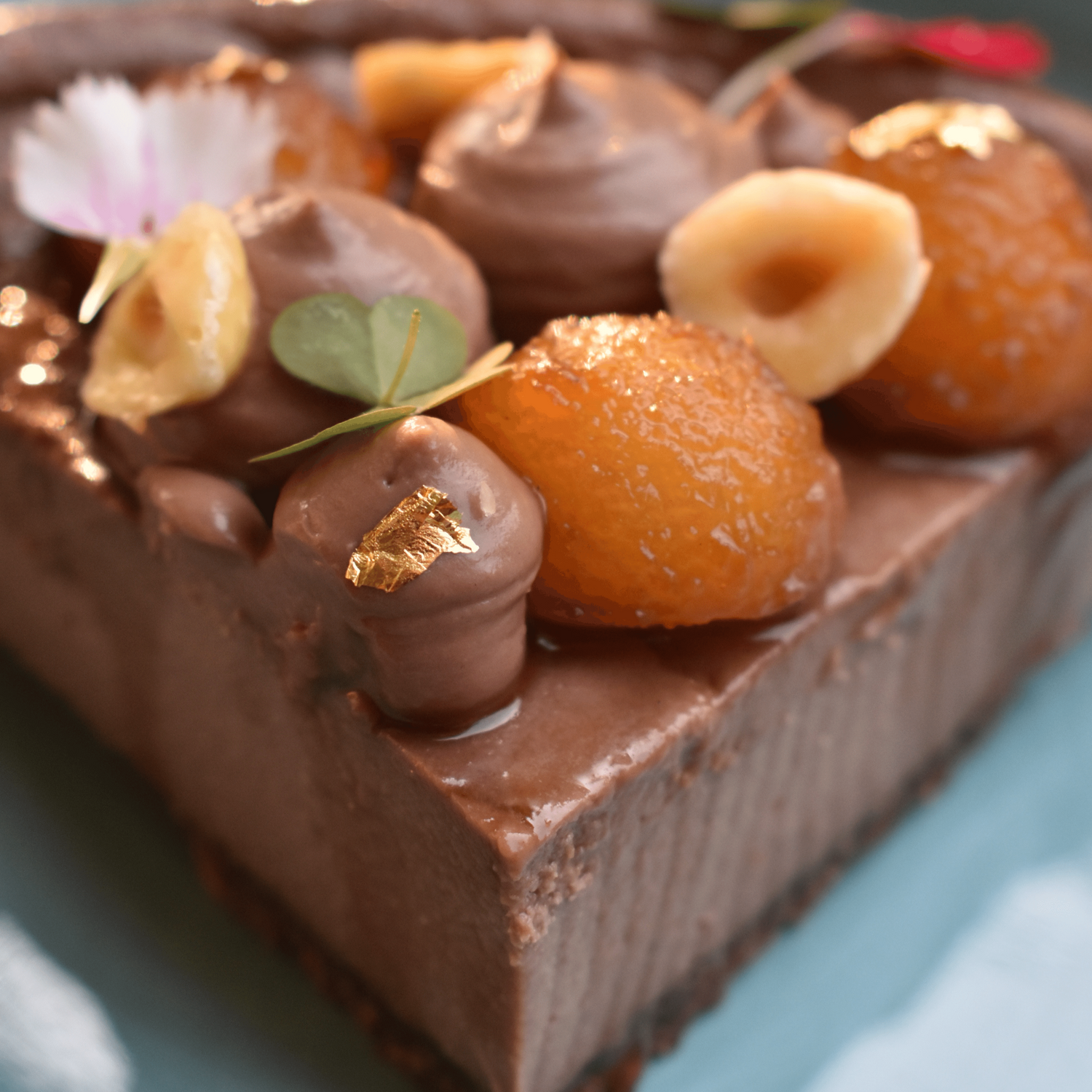 A Piece of Pear chocolate cheesecake